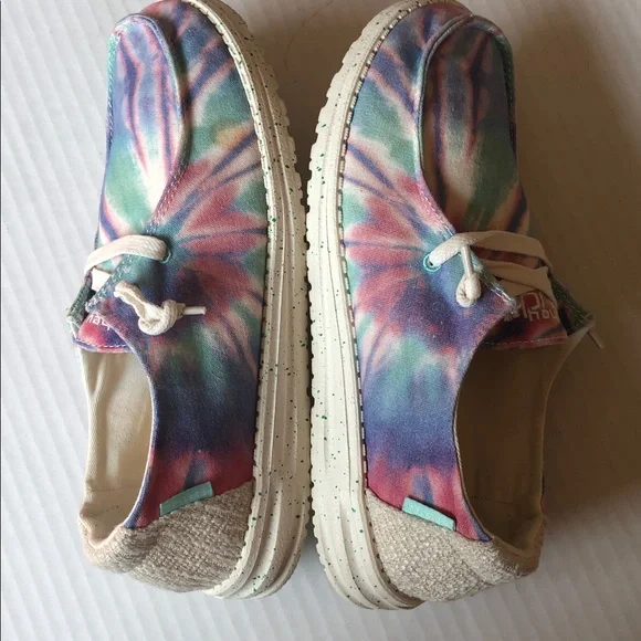 Hey Dude Women’s Wendy Shoes size 8 Rose Tie Dye - Picture 6 of 9
